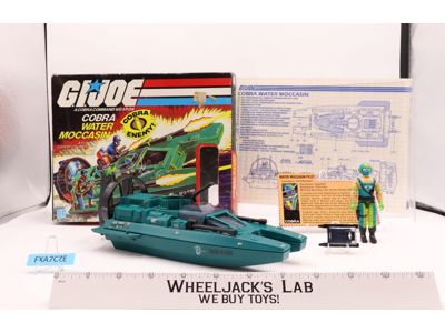 Cobra Water Moccasin 100% Complete W/Box GI Joe 1984 Hasbro Vintage Vehicle