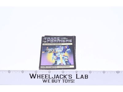 Soundwave Action Figure Instruction Manual Booklet 1984 Hasbro G1 Transformers