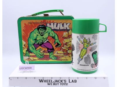 The Incredible Hulk Lunch Box W/ Thermos Marvel Comics 1978 Aladdin Industries