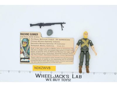 Rock 'N Roll V1 Straight Arm 100% Complete G.I. Joe 1989 Hasbro Vintage Figure