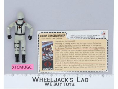 Cobra Stinger Driver V1 RED CARD BACK 100% Complete G.I. Joe 1984 Hasbro Figure
