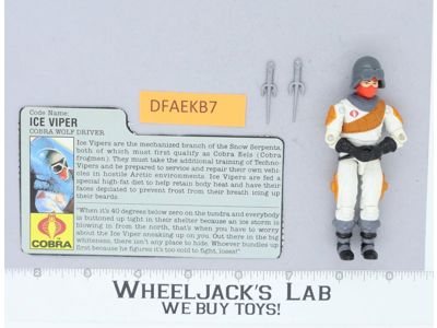 Ice Viper V1 100% Complete G.I. Joe 1987 Hasbro Vintage Action Figure