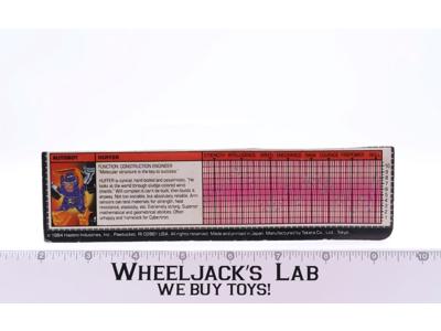 Huffer Action Figure Tech Spec 1984 Vintage Hasbro G1 Transformers