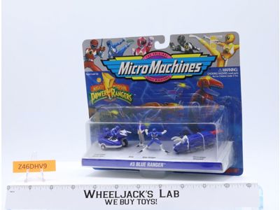 #3 Blue Ranger Micro Machines Power Rangers 1994 Galoob Vintage NEW MOSC SEALED