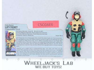 Lift Ticket V1 100% Complete 1986 G.I. Joe Hasbro Vintage Action Figure