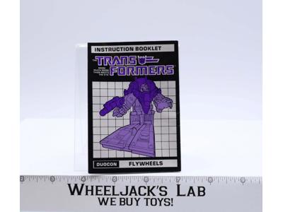 Flywheels Action Figure Instruction Manual Booklet 1987 Hasbro G1 Transformers