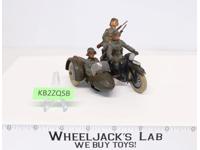 (3) Elastolin Army Soldiers on Motorcycle w/ Sidecar Wehrmacht Germany 2.75"
