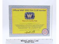 WWF Official Fan Club Member Certificate Promo Poster 1992 1993