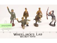 Misc (6) German Soldiers 3" Elastolin Vintage Crouching Drummer Firing Wounded