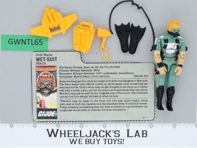 Wet-Suit V1 100% Complete G.I. Joe 1986 Hasbro Vintage Action Figure