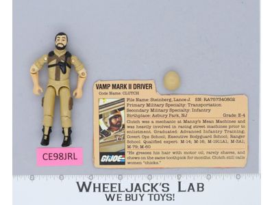 Clutch V2 100% Complete 1984 G.I. Joe Hasbro Vintage Action Figure
