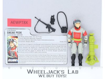 Sneak Peek V1 100% Complete G.I. Joe 1987 Hasbro Vintage Action Figure