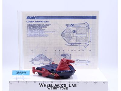 Cobra Hydro Sled 100% Complete G.I. Joe 1986 Hasbro Vintage Vehicle