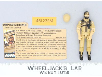 Clutch V2 100% Complete 1984 G.I. Joe Hasbro Vintage Action Figure