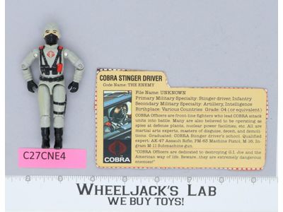 Cobra Stinger Driver V1 100% Complete G.I. Joe 1984 Hasbro Vintage Action Figure