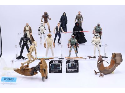 Lot of 13 Modern Star Wars 1990-2000s Hasbro Action Figures + Accessories