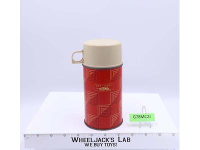 Icy Hot Thermos 1960's Red Geometric Metal Thermos