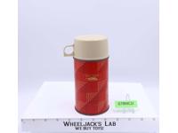 Icy Hot Thermos 1960's Red Geometric Metal Thermos