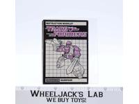Rampage Instruction Manual Booklet 1986 Hasbro G1 Transformers