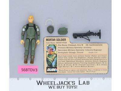 Short-Fuze V1.5 Swivel Arms 100% Complete G.I. Joe 1983 Hasbro Vintage Figure