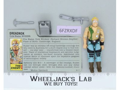Buzzer V1 100% Complete G.I. Joe 1985 Hasbro Vintage Action Figure