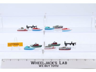 Lot of 12 Micro Machines Boats 1980's Vintage Galoob Speed Boat Trailer