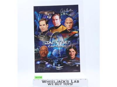 Star Trek Captains AUTOGRAPHED Shatner/Brooks/Mulgrew 14x10 Photograph