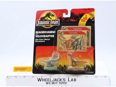 Brachiosaurus & Velociraptor Jurassic Park Die-Cast Dinosaurs Kenner NEW SEALED