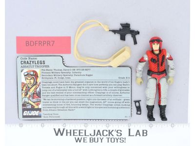 Crazylegs V1 100% Complete G.I. Joe 1987 Hasbro Vintage Action Figure