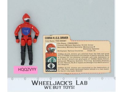 Cobra H.I.S.S. Driver V1 100% Complete G.I. Joe 1983 Hasbro Vintage Figure