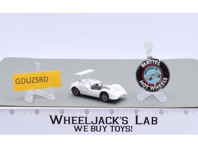 Chaparral 2G White Enamel 1969 Redline Hot Wheels Mattel Vintage RL w/ Button