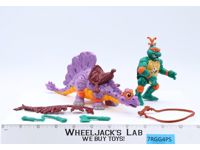 Cave Turtle Mike W/ Silly Stegosaurus Complete TMNT 1993 Vintage Playmates