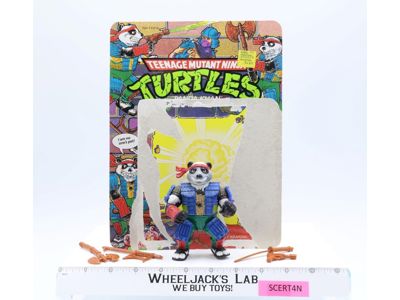 Panda Khan W/Cardback 100% Complete TMNT 1990 Playmates Vintage Action Figure