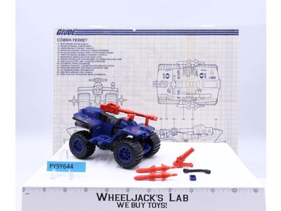 Ferret ATV LIGHT BLUE 100% Complete G.I. Joe 1985 Hasbro Vehicle Action Figure