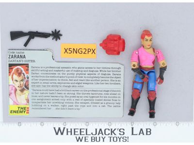 Zarana EARRINGS V1 100% Complete G.I. Joe 1986 Hasbro Vintage Action Figure