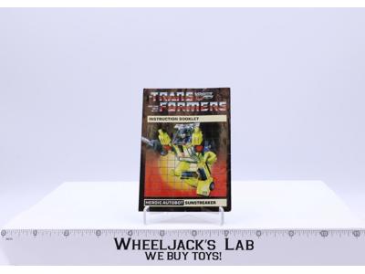 Sunstreaker Action Figure Instruction Manual 1985 Vintage Hasbro G1 Transformers