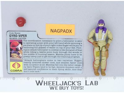 Gyro-Viper V1 100% Complete G.I. Joe 1987 Hasbro Vintage Action Figure