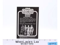 Star Wars ESB Bossk Alien Bounty Hunter Mail Away Paper Insert ORIGINAL Kenner
