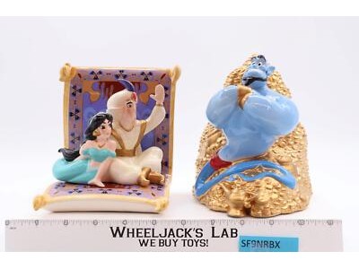 Aladdin Jasmine Genie Statue Figure Bookends Aladdin Disney Vintage NEW MIB