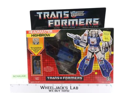 Headmaster Highbrow 100% Complete W/BOX & INSERT 1987G1 Transformers Figure