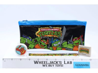 TMNT Pencil Pouch W/Ruler Eraser & Pencil Sharpener Teenage Mutant Ninja Turtles