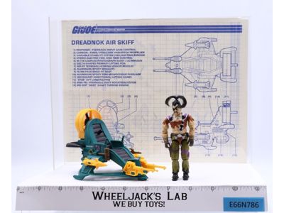 Dreadnok Air Skiff W/Zanzibar 100% Complete GI Joe 1987 Hasbro Figure Vehicle