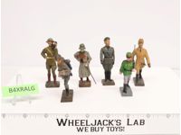 (6) German Soldiers 3" Elastolin Lineol Marching Toy Figures Vintage