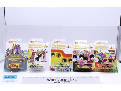Lot of 5 The Beatles Yellow Submarine Cars Hot Wheels 2016 Mattel NEW SEALED