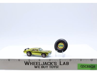 Olds 442 Yellow 1969 1971 Mattel Hot Wheels Redline RL w/ BUTTON NICE!