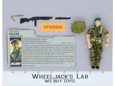 Falcon V1 100% Complete G.I. Joe 1987 Hasbro Vintage Action Figure