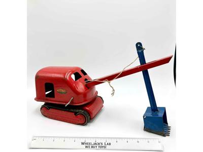 Red Steam Shovel Pressed Steel 1950s Tonka Vintage Construction Truck