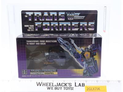 Shrapnel AFA GRADED 75+ 75/85/90 G1 Transformers Hasbro Tape Seal No Color Break