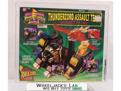 Thunderzord Assault Team Warning Stckr AFA HIGHEST GRADED 85 POP 1 Power Rangers