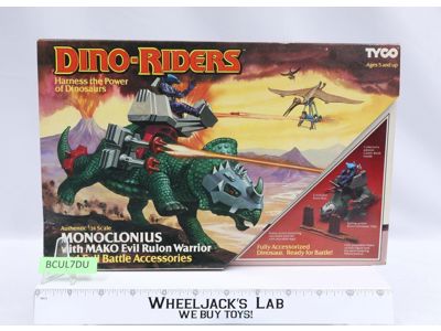 Monoclonus W/ Mako 100% Complete Dino Riders 1987 Tyco Action Figure